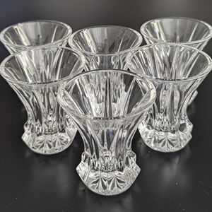 Lot of 6 WMF Crystal 3.5" Rosebud Vase Made in Germany